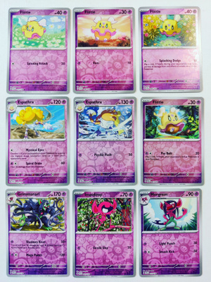 Pokemon Reverse Holo kortteja 9kpl