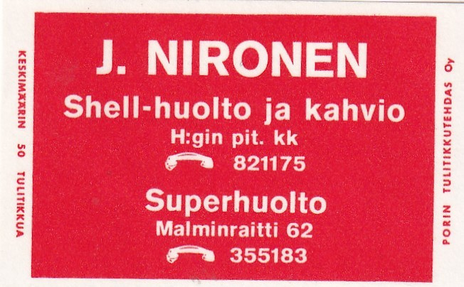 Helsingin pit. kk.  J. Nironen  2/11