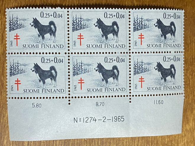 TUB 1965 0,25MK+0,04MK NUMERO KUUSILO**
