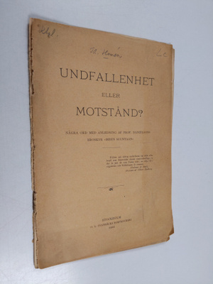 Undfallenhet eller motstånd? - några ord med anledning af...