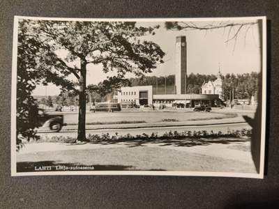 Postikortti Lahti Linja-autoasema 1950-l Alkup.Mallikappale