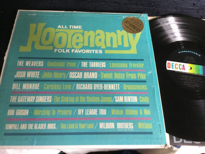 All Time Hootenanny folk favourites Us vanha stereo lp