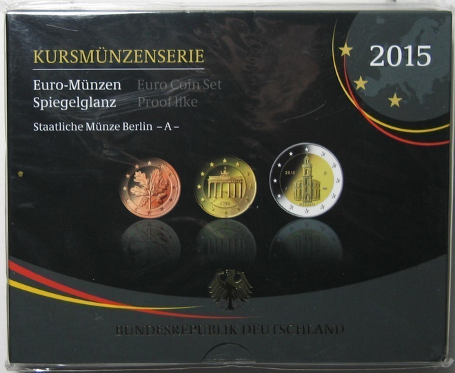 2015 Proof setit-Saksa kaikki 5 rahapajaa sisältää juhlaraha