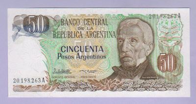 Argentiina 50 Pesos v.1985 UNC P-314