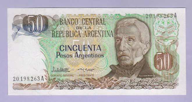 Argentiina 50 Pesos v.1985 UNC P-314