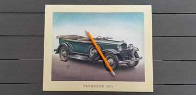 Plymouth 1931 Iso 37,5x30 cm Hieno Keräilykuva (60-luku)