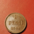 *Suomi * 1 penniä *1899 * Copper/Kupari *1+*leimakiiltoa - pikkukuva 1