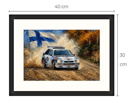 Uusi Henri Toivonen Lancia ralli art print 30 cm x 40 cm