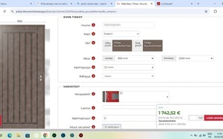 Piklas Oy tehtaan ulko-ovi tehdastoimituksella