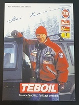 Harri Kirvesniemi Teboil- mainoskortti