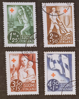 1945 Punainen Risti - leimattu sarja