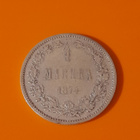 1 MARKKA 1874 hopeaa - pikkukuva 1