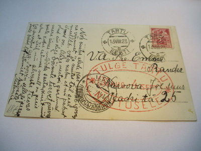 1923 Tartu Narva - kortilla
