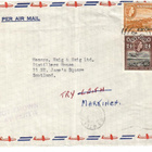 ISOBRITANNIA ANTIGUA PER AIR MAIL KÄÄNNYTYS - pikkukuva 1