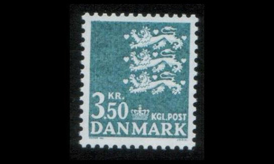 Tanska 762 ** Vaakuna 3,50 kr sinivihreä (1982)