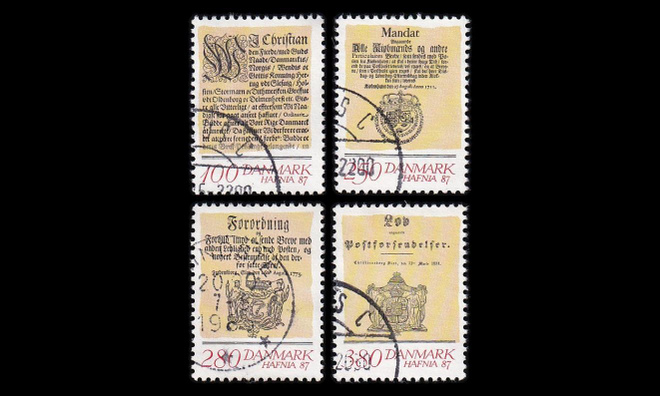 Tanska 830-3 o Hafnia postimerkkinäyttely (1985)