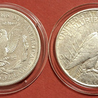2 x USA Silver Dollar: Morgan 1921 + Peace 1922. (KD31) - pikkukuva 2
