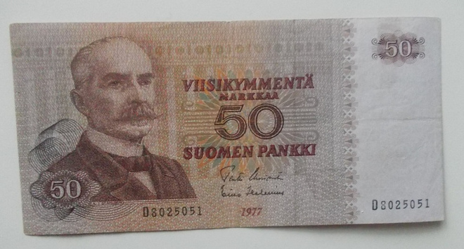 50 mk  1977 Suomi, Ståhlberg, litt D