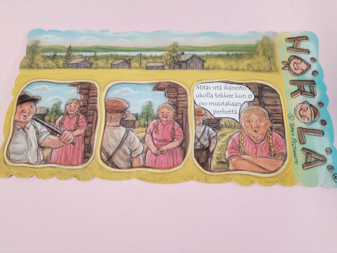 Hörölä sarjakuva kortti,kulkematon.