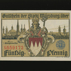 Saksa Notgeld 50 Pfg, Würzburg 1920 - pikkukuva 1