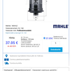Toyota Carina polttoainesuodatin Mahle KL144 - pikkukuva 1