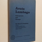 Knud F. Jungersen : Acute Lumbago - Pathogenesis and Therapy - pikkukuva 1