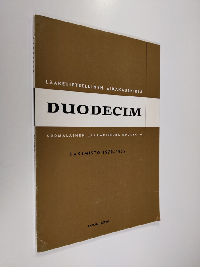 Duodecim lääketieteellinen aikakauskirja - hakemisto 1970...
