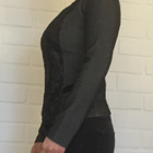 Natali Silhouette tummanharmaa kuviollinen neuletakki S - pikkukuva 4
