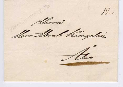 1818 kirje Helsingistä Turkuun