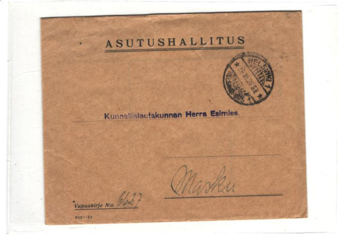 VIRKAKIRJE ASUTUSHALLITUS HELSINKI KIERTOKIRJE N:0 7