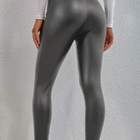 LEGGINGS kiiltävänharmaa tekonahka koko S joustava - pikkukuva 3