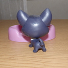 LITTLEST PET SHOP harmaa-lila kimalle KOIRA + peti - pikkukuva 3