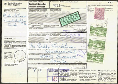 1970 paketti Turusta Ruotsiin