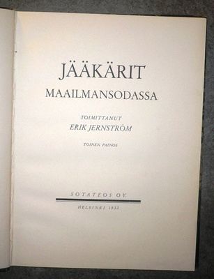Erik Jernström : Jääkärit maailmansodassa 1933