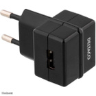 Deltaco Virtasovitin/ Laturi 230V - 5V USB A naaras, 1A UUSI - pikkukuva 1