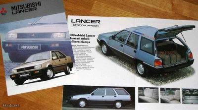 1986 Mitsubishi Lancer esite - KUIN UUSI - 16 sivua - suom