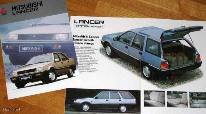 1986 Mitsubishi Lancer esite - KUIN UUSI - 16 sivua - suom