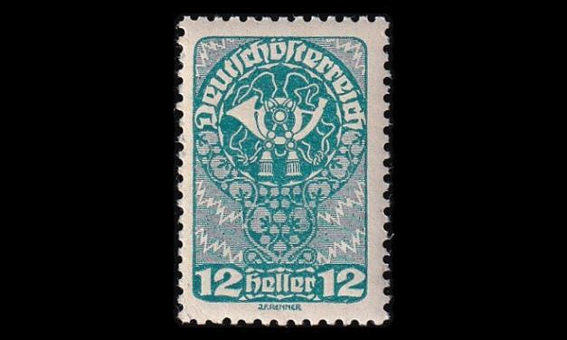 Itävalta 261x ** Käyttösarja 12 H postitorvi (1919)