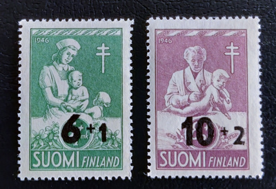 1947 Tuberkuloosi merkit lisäpainamalla **