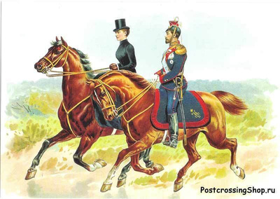 Nikolai II & Alexandra Feodorovna hevosilla, 1907 #3010/88.
