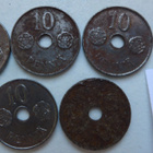 Raha Kolikko 10 Penniä v. 1943 sota  5kpl - pikkukuva 1