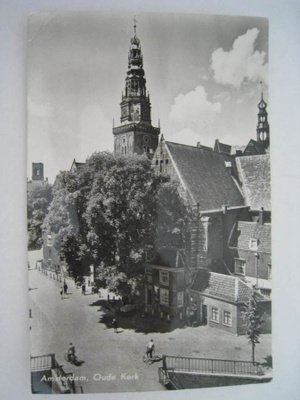 pk Oude Kerk Vanha Kirkko Amsterdam Echte foto / valokuva