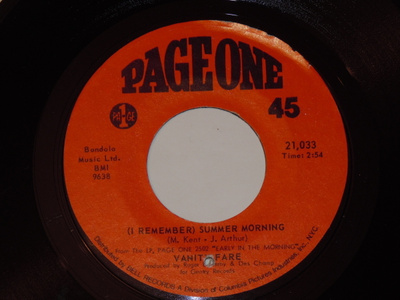 7" VANITY FARE - Summer Morning - single 1970 pop rock EX-