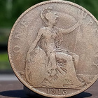 Vuoden 1913 One Penny -kolikko muovikapselissa. Halkaisija 3 - pikkukuva 5