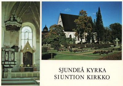 Postikortti: SJUNDEÅ KYRKA / SIUNTION KIRKKO (kulkematon)