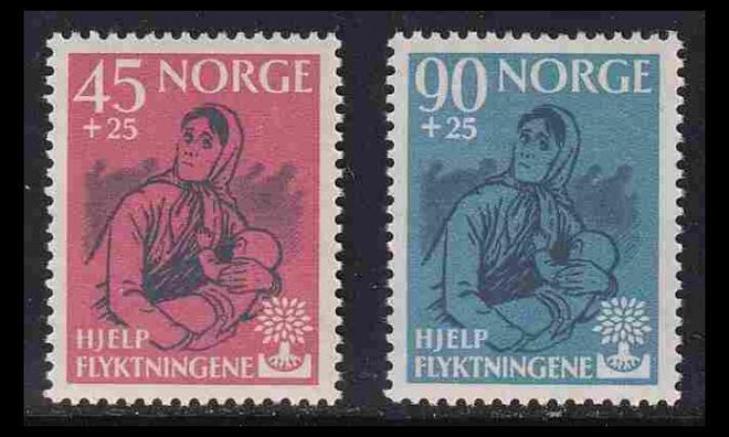Norja 442-3 ** Pakolaisvuosi (1960)