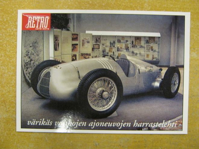 postikortti Retro Auto Moto, Auto Union V16 1939