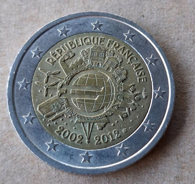RANSKA 2 € Euro 10 vuotta 2012