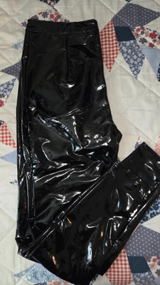 PU skinny housut wetlook koko L