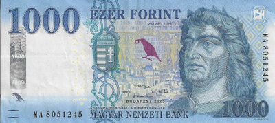 HUNGARY 1000 FORINT 2025. VF (Very Fine)